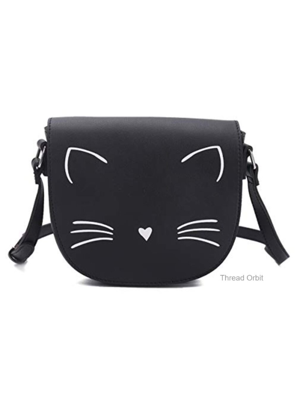 Faux Leather Cat Crossbody Bag Small Adjustable Strap Cute Teen Gift
